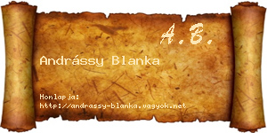 Andrássy Blanka névjegykártya