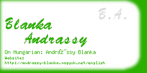 blanka andrassy business card